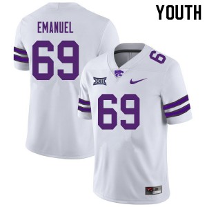 Youth Kansas State Wildcats Carlos Emanuel #69 High School White Jersey 730554-669