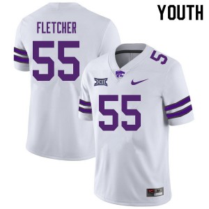 Youth Kansas State Wildcats Cody Fletcher #55 Embroidery White Jersey 323238-346