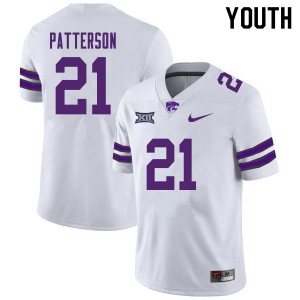 Youth Kansas State Wildcats Darreyl Patterson #21 College White Jerseys 563807-688