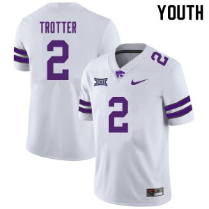 Youth Kansas State Wildcats Harry Trotter #2 NCAA White Jersey 184418-912