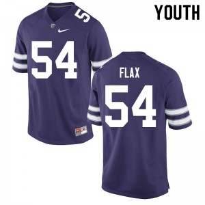 Youth Kansas State Wildcats Joe Flax #54 Stitch Purple Jersey 539911-601