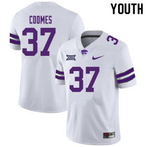 Youth Kansas State Wildcats Kirk Coomes #37 White Embroidery Jersey 698614-553