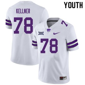 Youth Kansas State Wildcats Marshall Kellner #78 White Embroidery Jerseys 408835-860