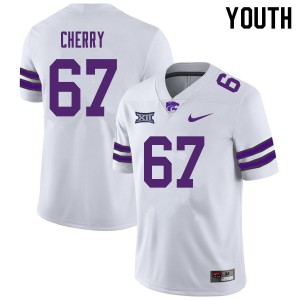 Youth Kansas State Wildcats Shane Cherry #67 White Stitched Jersey 285689-476