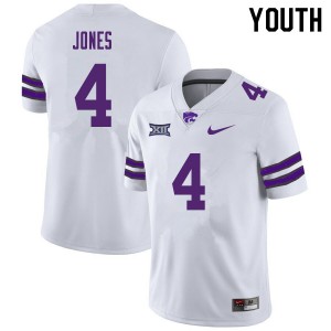 Youth Kansas State Wildcats Wayne Jones #4 Stitched White Jerseys 378459-283