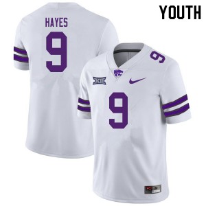 Youth Kansas State Wildcats Demarrquese Hayes #9 NCAA White Jerseys 363289-108