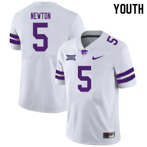 Youth Kansas State Wildcats Derick Newton #5 White University Jerseys 382341-570