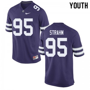 Youth Kansas State Wildcats Elliott Strahm #95 Player Purple Jerseys 242514-907