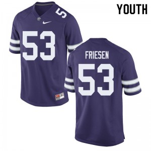 Youth Kansas State Wildcats Jace Friesen #53 Purple University Jersey 660261-144