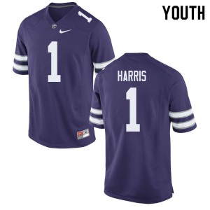 Youth Kansas State Wildcats Jay Harris #1 Purple Player Jersey 649622-260