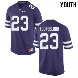 Youth Kansas State Wildcats Joshua Youngblood #23 Purple Football Jersey 657432-190