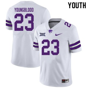 Youth Kansas State Wildcats Joshua Youngblood #23 Official White Jerseys 847325-562