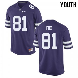 Youth Kansas State Wildcats Konner Fox #81 Purple Stitch Jerseys 213045-385