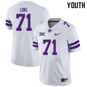 Youth Kansas State Wildcats Logan Long #71 White Embroidery Jersey 818225-884