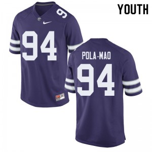 Youth Kansas State Wildcats Matthew Pola-Mao #94 Purple Player Jerseys 649239-697