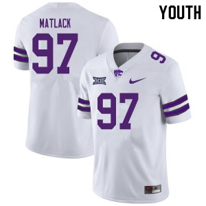 Youth Kansas State Wildcats Nate Matlack #97 White High School Jersey 415862-826
