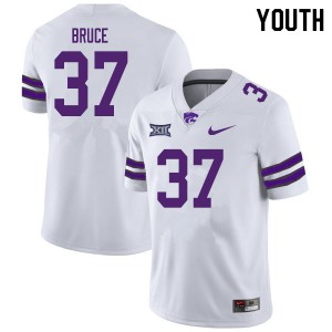 Youth Kansas State Wildcats Parker Bruce #37 Stitched White Jerseys 436178-530