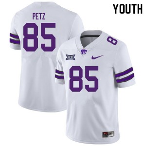 Youth Kansas State Wildcats Riley Petz #85 White NCAA Jersey 930604-706