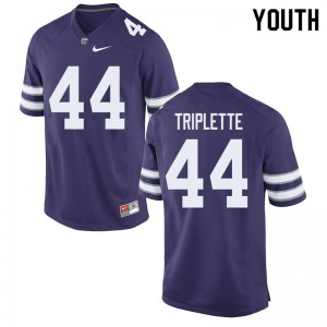 Youth Kansas State Wildcats Ronald Triplette #44 College Purple Jersey 321167-782