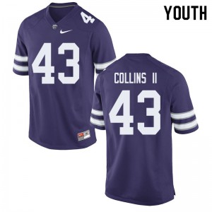 Youth Kansas State Wildcats Terrence Collins II #43 Purple Stitched Jerseys 752799-387