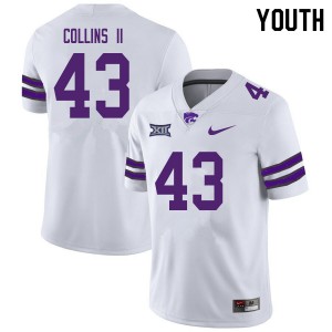 Youth Kansas State Wildcats Terrence Collins II #43 University White Jerseys 361249-544