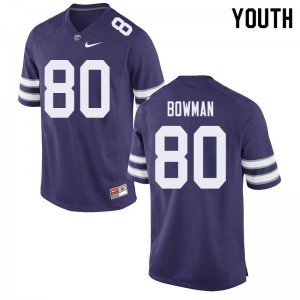 Youth Kansas State Wildcats Ty Bowman #80 Alumni Purple Jersey 244579-554