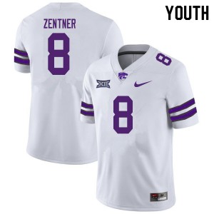 Youth Kansas State Wildcats Ty Zentner #8 Football White Jerseys 525860-685