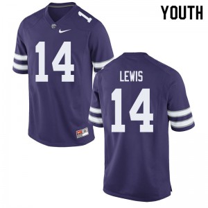 Youth Kansas State Wildcats Tyrone Lewis #14 Purple Football Jerseys 540572-142
