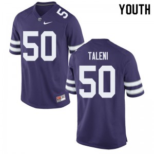 Youth Kansas State Wildcats Tyrone Taleni #50 Purple Official Jersey 754151-769
