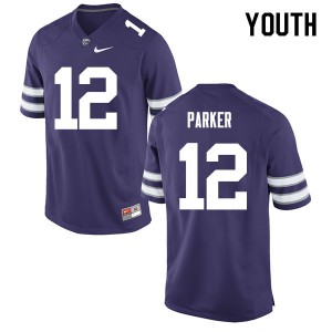 Youth Kansas State Wildcats A.J. Parker #12 Purple Stitch Jersey 779324-454