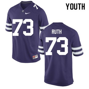 Youth Kansas State Wildcats Alec Ruth #73 Purple NCAA Jersey 327013-339