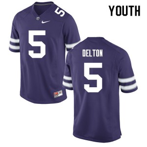 Youth Kansas State Wildcats Alex Delton #5 Embroidery Purple Jersey 191297-615