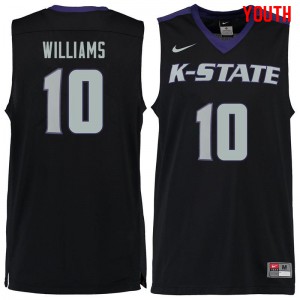 Youth Kansas State Wildcats Chuckie Williams #10 Black Embroidery Jerseys 535468-882