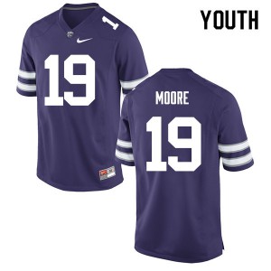 Youth Kansas State Wildcats Colby Moore #19 Football Purple Jersey 129064-946