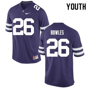 Youth Kansas State Wildcats Daron Bowles #26 Purple Official Jersey 455928-664