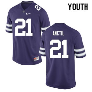 Youth Kansas State Wildcats Devin Anctil #21 Player Purple Jersey 297082-831