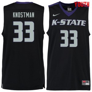 Youth Kansas State Wildcats Dick Knostman #33 Black College Jerseys 587366-259
