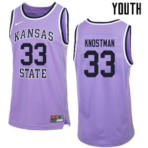 Youth Kansas State Wildcats Dick Knostman #33 Purple Alumni Retro Jerseys 777323-192