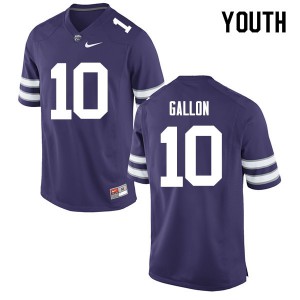 Youth Kansas State Wildcats Eric Gallon #10 Purple University Jerseys 645416-428