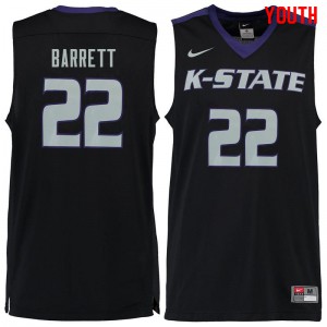 Youth Kansas State Wildcats Ernie Barrett #22 High School Black Jersey 959638-405