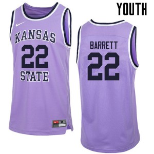 Youth Kansas State Wildcats Ernie Barrett #22 Alumni Retro Purple Jersey 321393-759