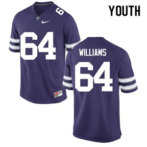 Youth Kansas State Wildcats Glenn Williams #64 Purple Stitch Jersey 719454-235