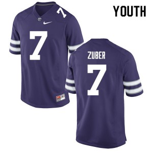 Youth Kansas State Wildcats Isaiah Zuber #7 Purple Embroidery Jerseys 896929-403