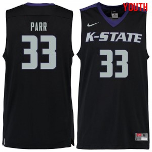 Youth Kansas State Wildcats Jack Parr #33 Stitched Black Jerseys 616738-365
