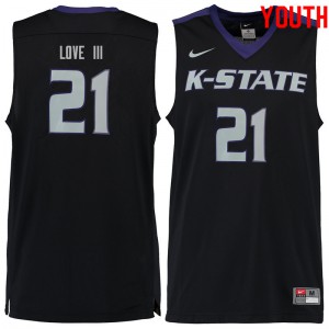 Youth Kansas State Wildcats James Love III #21 Black Stitched Jerseys 892822-208