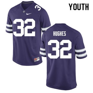 Youth Kansas State Wildcats Justin Hughes #32 Purple Stitch Jersey 288532-378