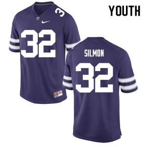 Youth Kansas State Wildcats Justin Silmon #32 Purple Stitch Jerseys 405334-666