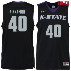 Youth Kansas State Wildcats Kade Kinnamon #40 University Black Jerseys 154442-648