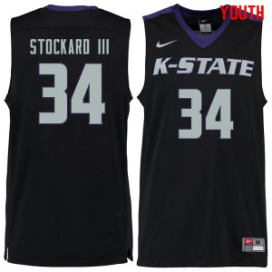Youth Kansas State Wildcats Levi Stockard III #34 Black Stitch Jerseys 558256-774