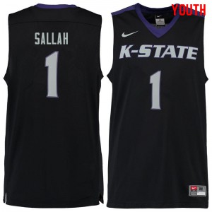Youth Kansas State Wildcats Mawdo Sallah #1 Player Black Jersey 932775-537